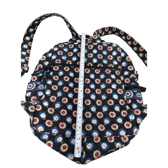 Vera Bradley blue Owl & Floral Print Quilted Backpack 16" x 14" SKU 7335 - Picture 7 of 14